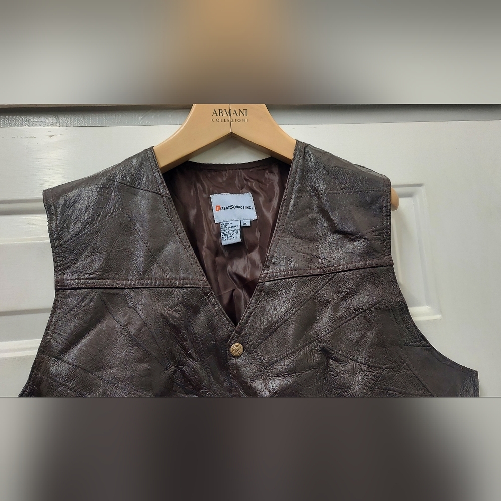 Direct Source Men's Brown Patchwork Leather 4-Sna… - image 5